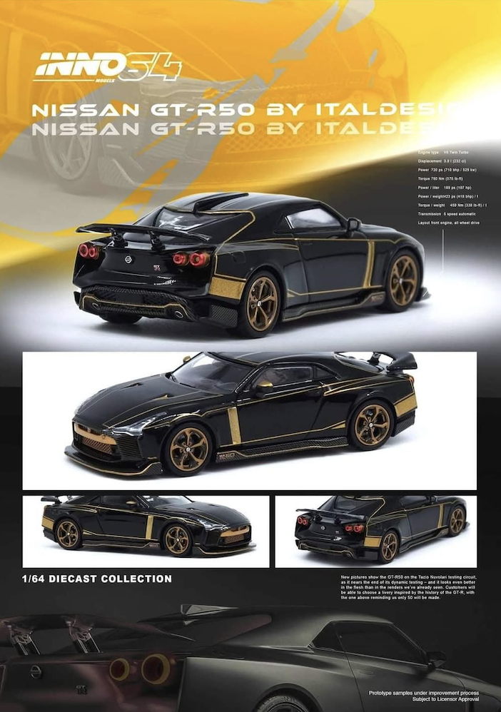 【預訂】INNO64 Nissan GT-R50 By Italdesign Black