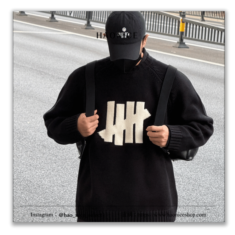 【HAO NICE】24SS UNDEFEATED 100%正品🔥校園風 刺繡五槓logo復古長袖 針織毛衣