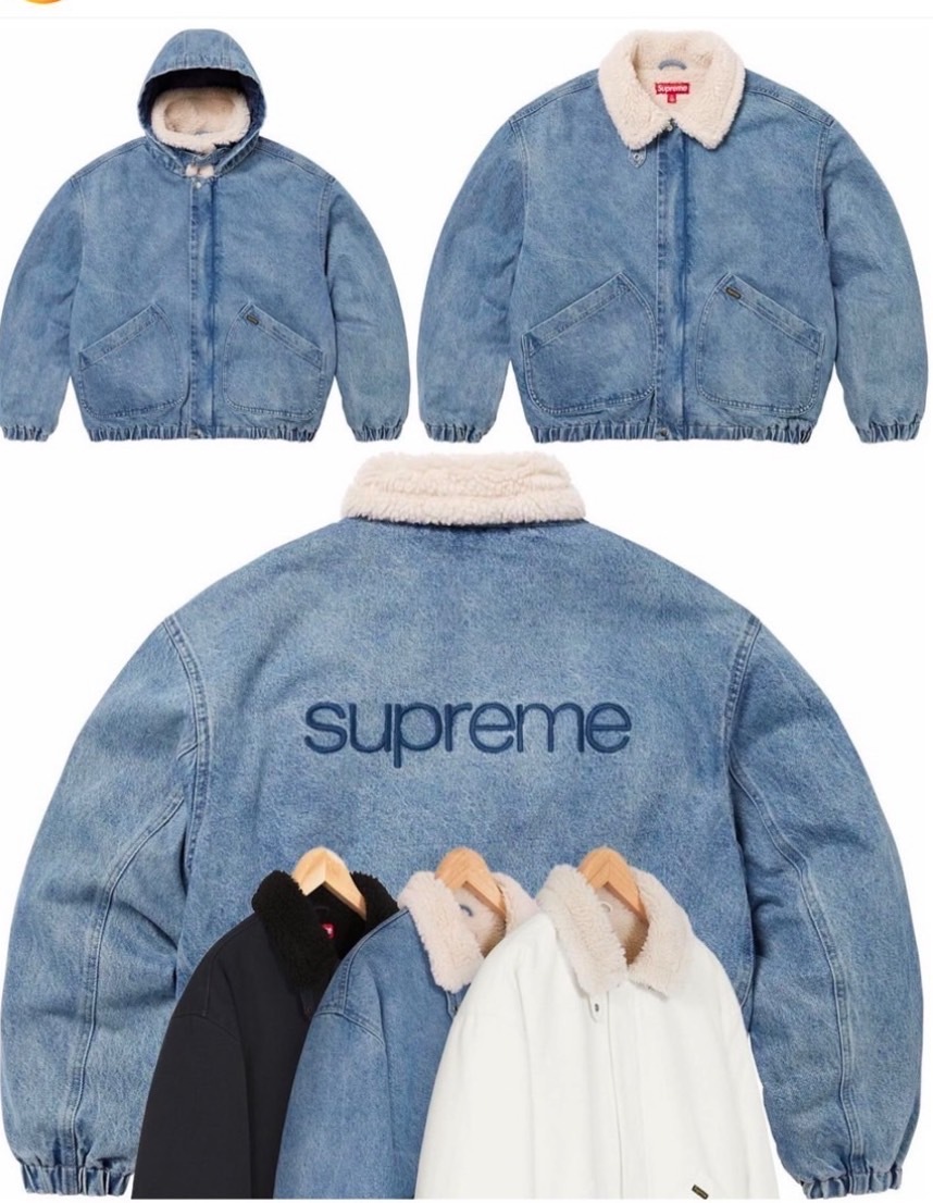 【NICE 歐美日韓代購】24SS SUPREME秋季新款🍁經典刺繡logo毛領外套 牛仔外套 夾克 保暖
