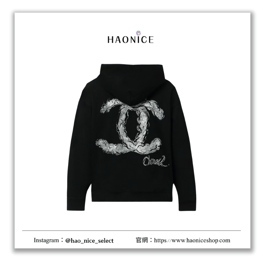 【HAO NICE】100%正品 CHANEL 法國精品🇫🇷手繪風雲朵logo連帽長袖 帽T 校園風