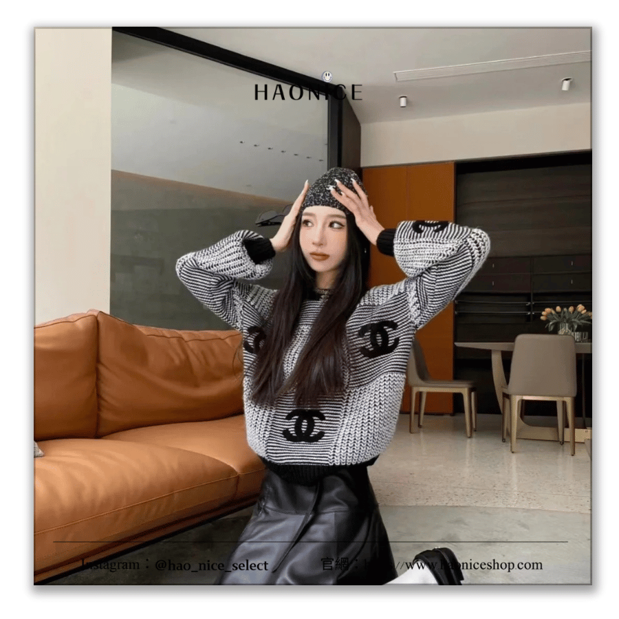 【HAO NICE】100%正品 CHANEL 法國精品🇫🇷冬季保暖首選 刺繡logo長袖針織毛衣
