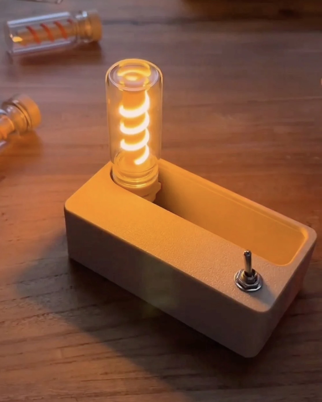 <可換燈條>復古撥桿起降機械磁吸小夜燈 螺紋燈泡 桌面 擺件