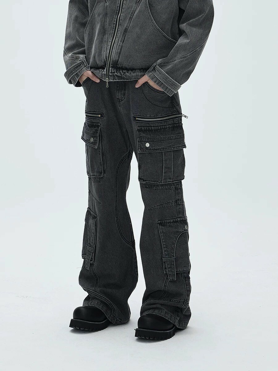 CATSSTAC 重工砲彈多口袋工裝設計寬鬆直筒休閒長褲