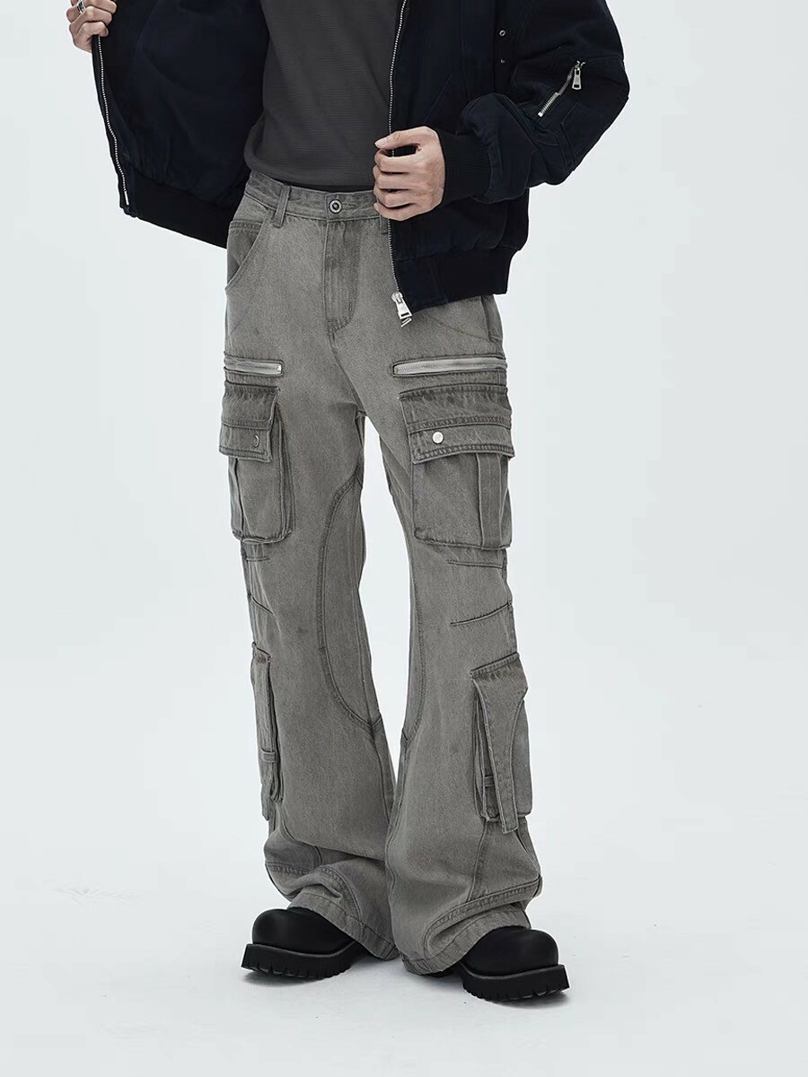 CATSSTAC 重工砲彈多口袋工裝設計寬鬆直筒休閒長褲
