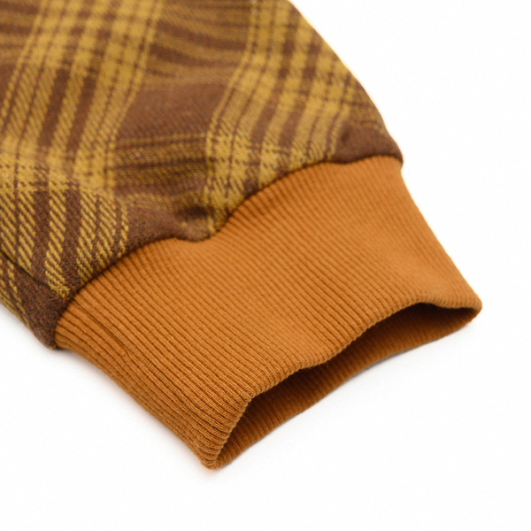 NCAA 長袖 大學T 密西根 黃 格紋拼接 刷毛 中性 7255103132