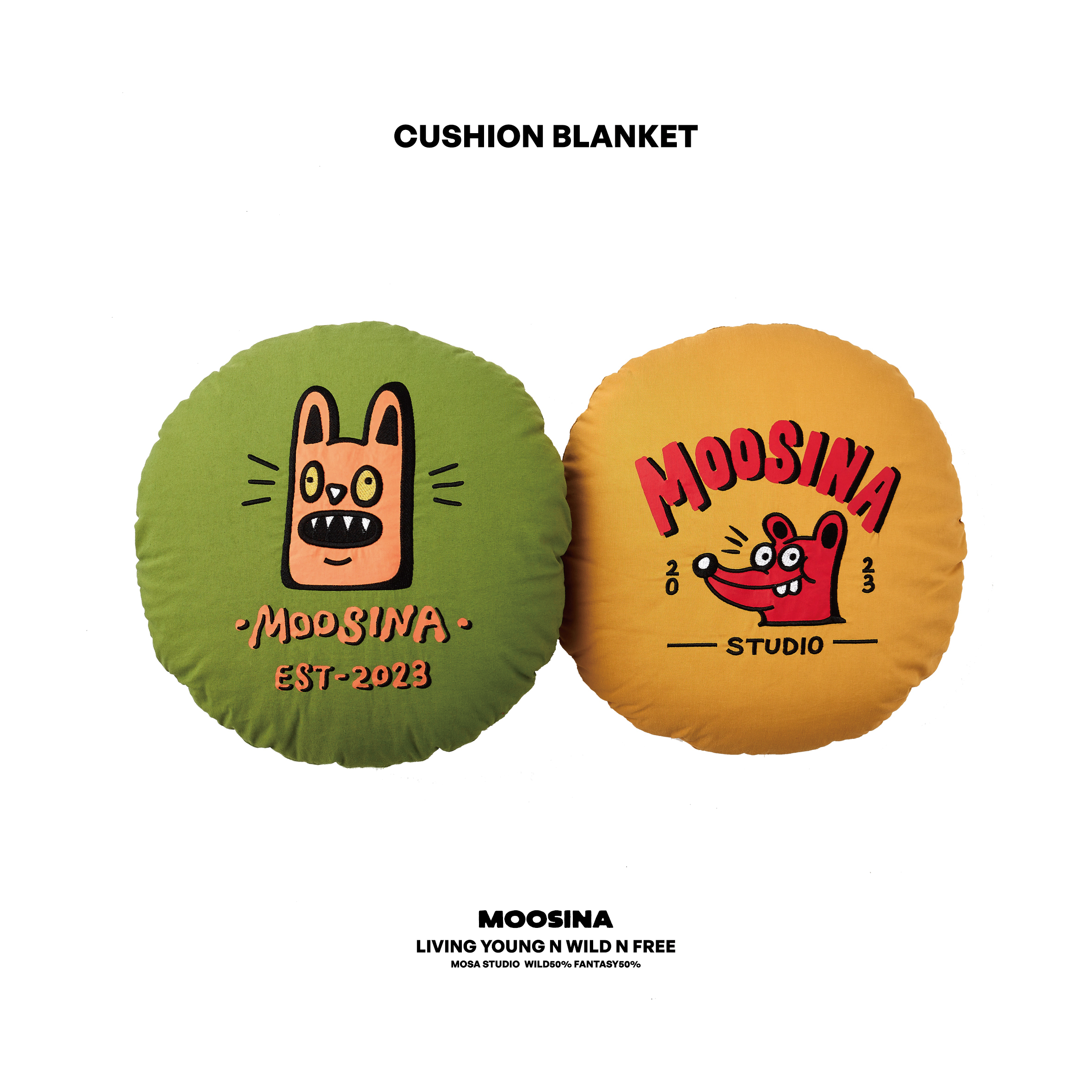 Moosina LOGO 抱枕毯