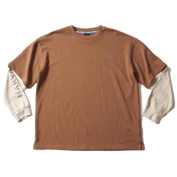 NCAA 長袖 大學T 哈佛 卡其 假兩件式 中性 7255103832