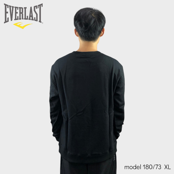 EVERLAST 大學T 黑 爆裂LOGO 毛巾底 休閒上衣 男 4151800420
