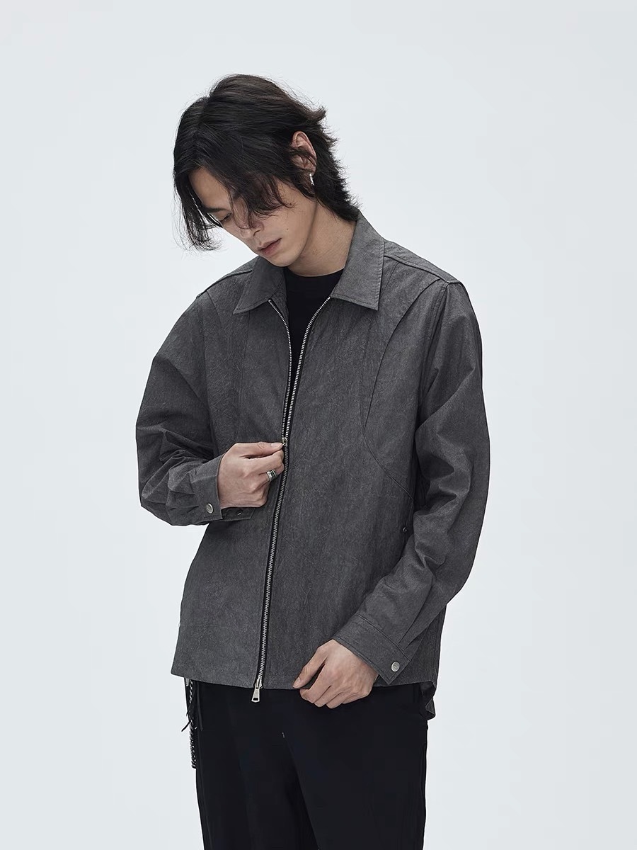 CATSSTAC 霜凍活頁分割襯衫寬鬆休閒cleanfit外套