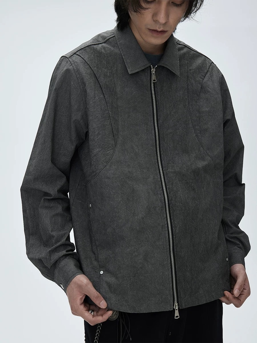 CATSSTAC 霜凍活頁分割襯衫寬鬆休閒cleanfit外套