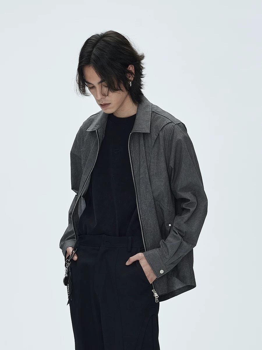 CATSSTAC 幽靈重磅立體剪裁羊毛混紡夾克男cleanfit極簡外套