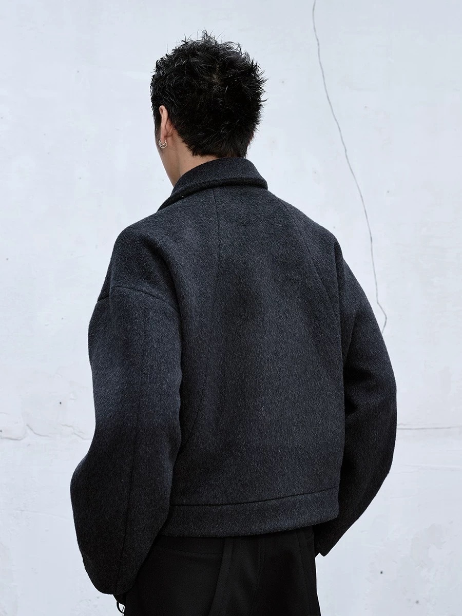 CATSSTAC 幽靈重磅立體剪裁羊毛混紡夾克男cleanfit極簡外套