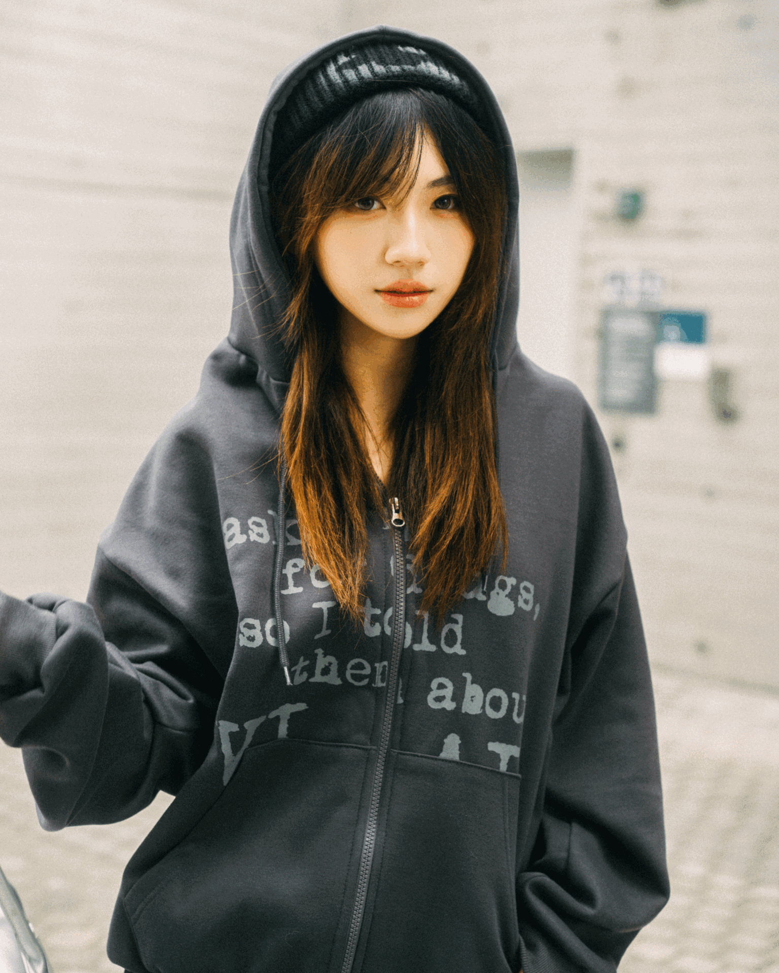 Vintage Words Zip-up Jacket