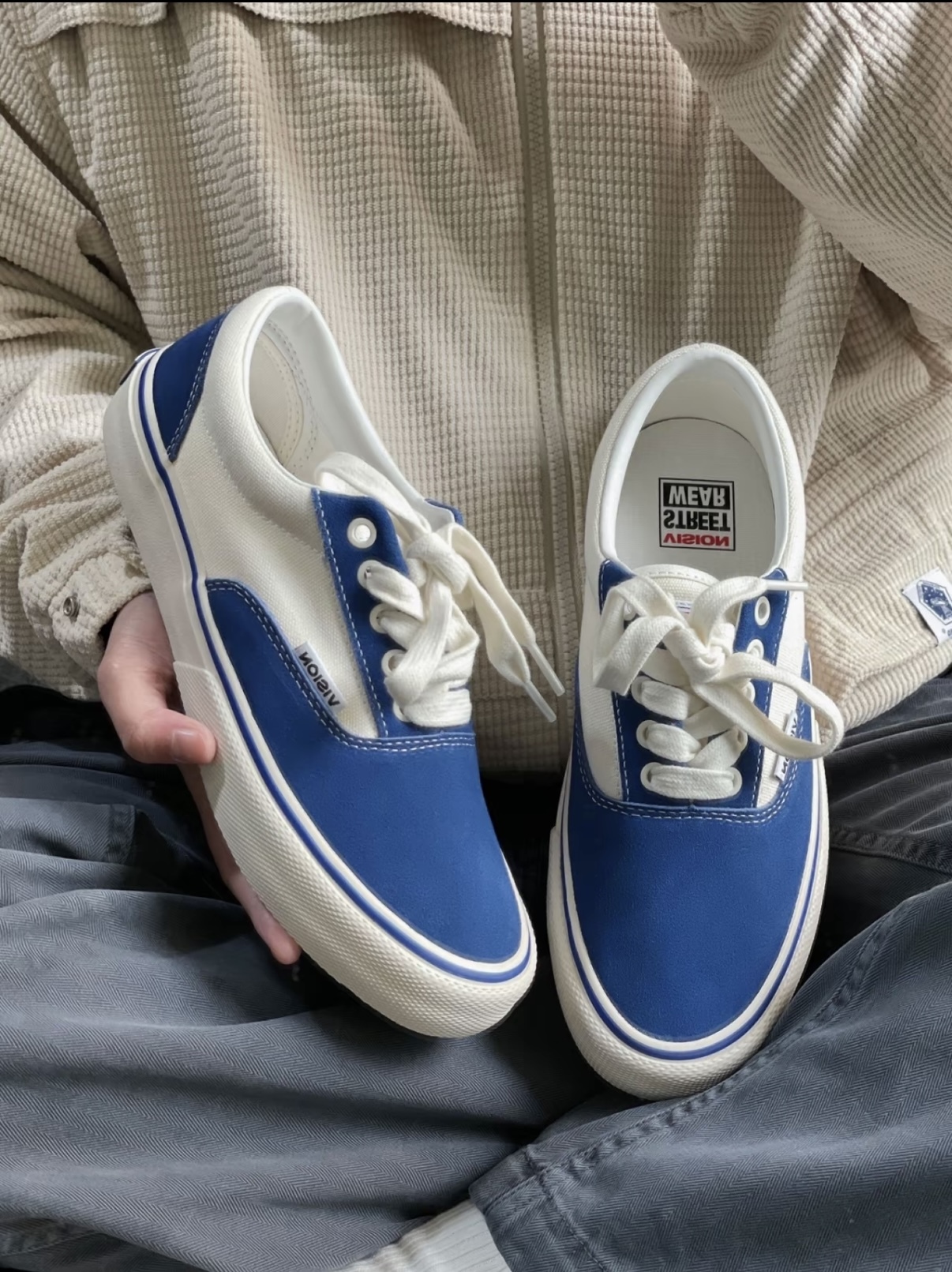 Vision Street Wear Trainers Plus 寶藍色 白藍色 麂皮 復古 滑板鞋 板鞋 男女同款/預購