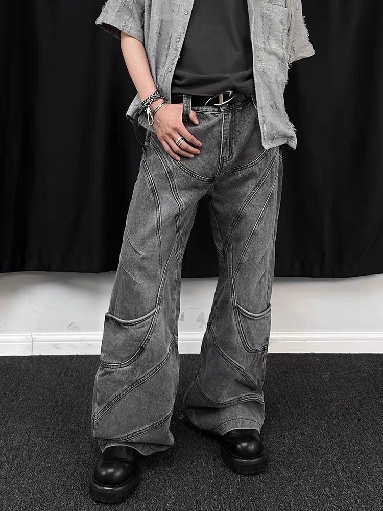 CATSSTAC 龍爪牛王褲寬鬆寬褲休閒cleantit牛仔褲