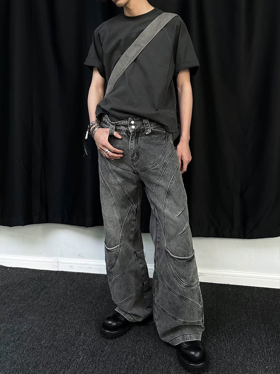 CATSSTAC 龍爪牛王褲寬鬆寬褲休閒cleantit牛仔褲