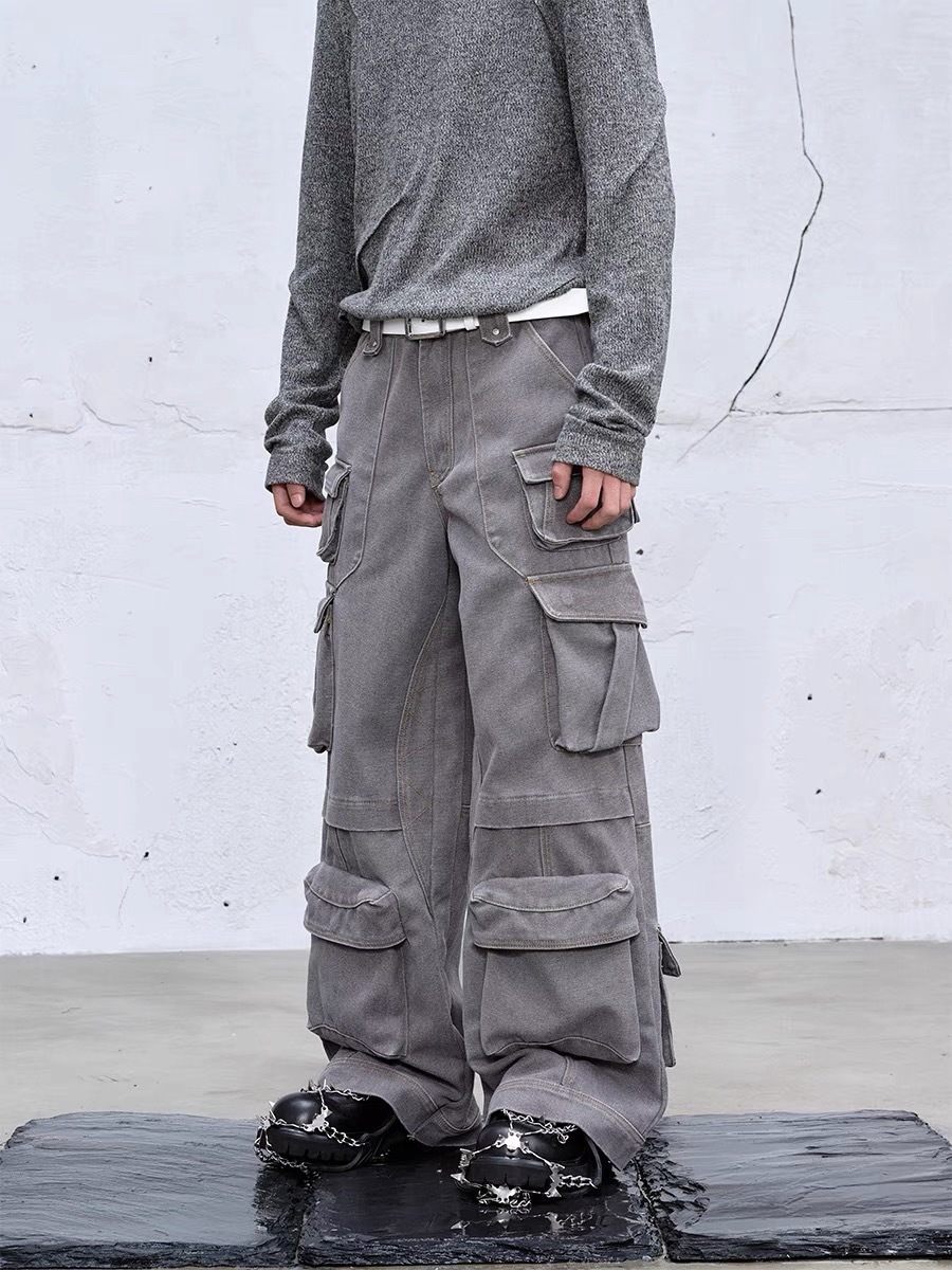 CATSSTAC 泰坦重磅砲彈褲多口袋結構設計寬鬆直筒休閒長褲