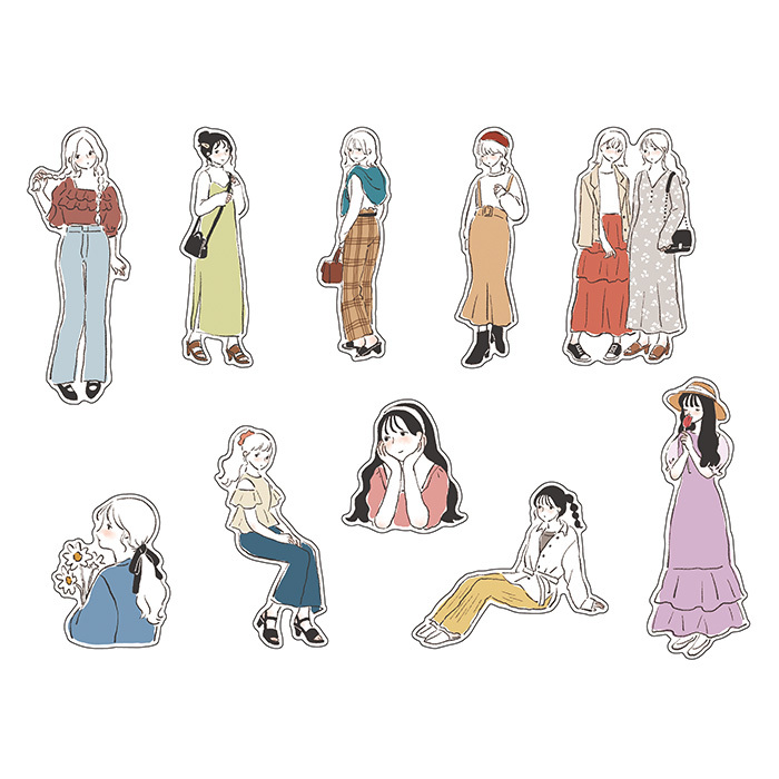 甜美女孩 Amie系列 40枚貼紙包｜日本Mind Wave
