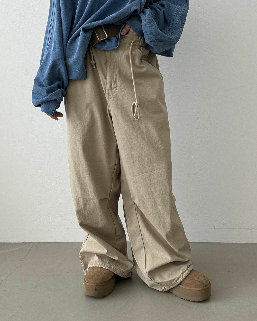 淨色可束腳鬆身褲 GVR-045P