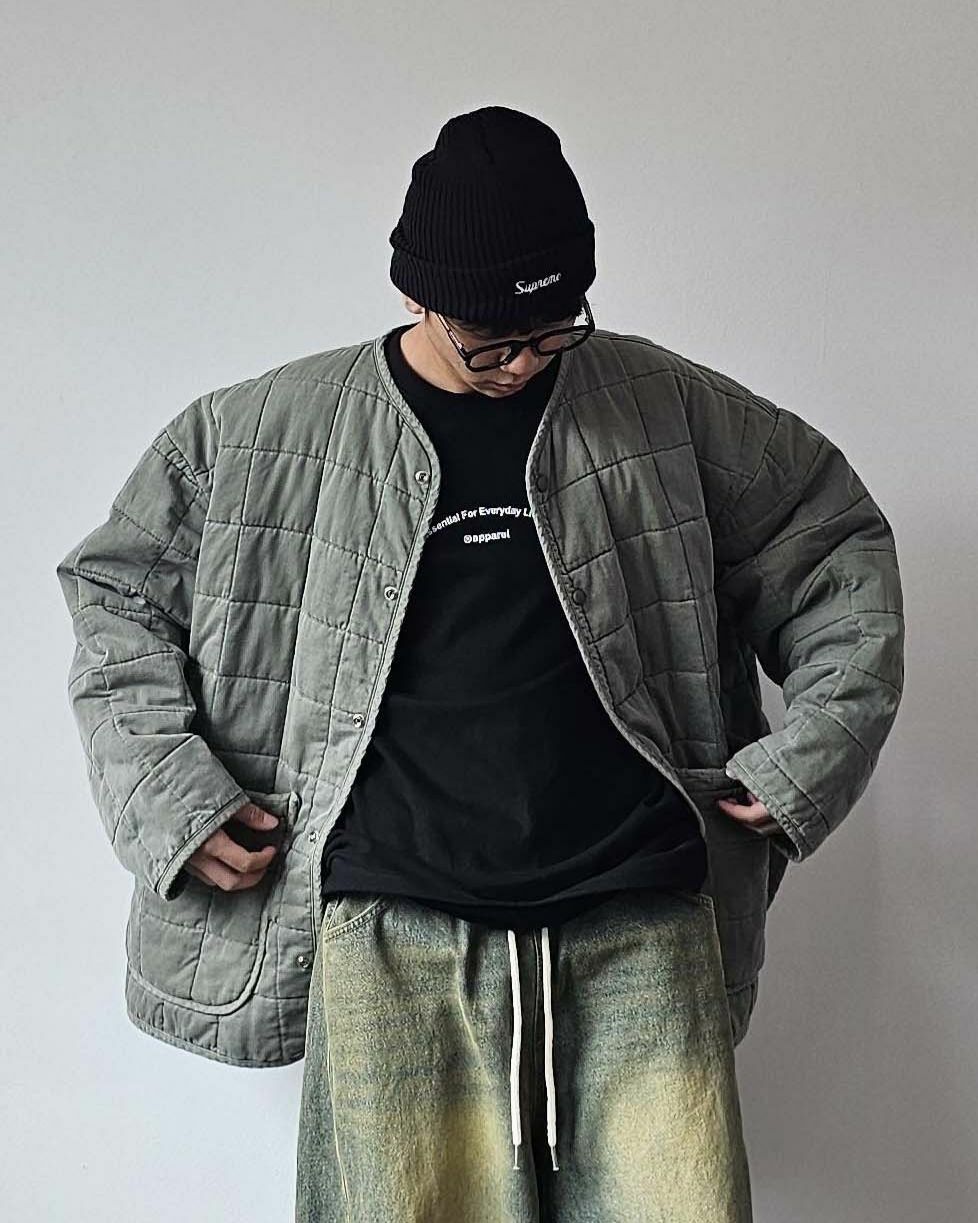 暗格紋開胸外套(薄夾棉) Floor&co-017JK