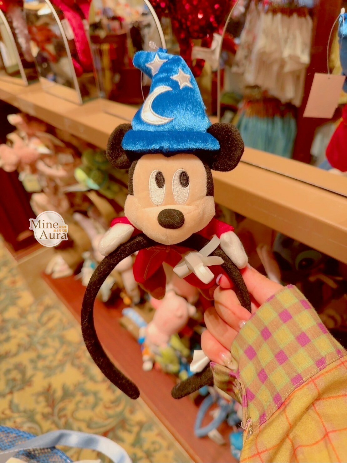 (現貨) 米奇 Mickey 魔法師 正面趴姿 趴趴 絨毛造型 髮圈 髮箍 -香港迪士尼樂園