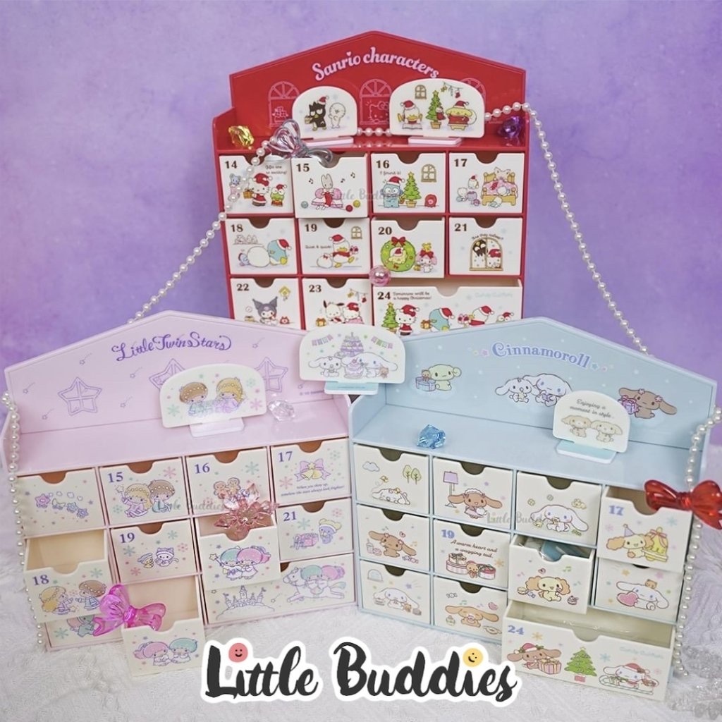 日本Sanrio 聖誕倒數日曆屋形儲物小櫃桶連小配件