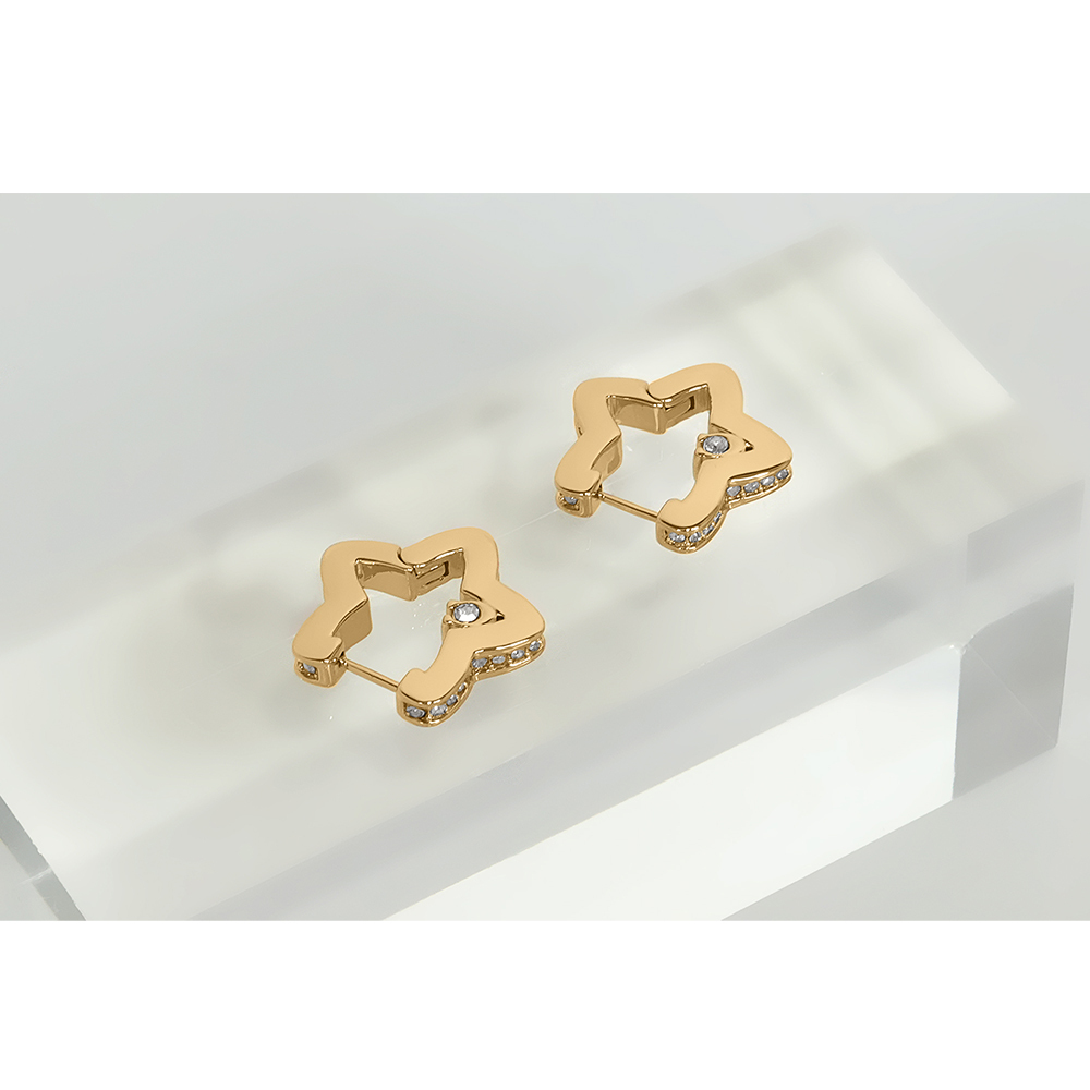 【COACH】星星標誌及水鑽針式耳環(金色) CY097 GLD