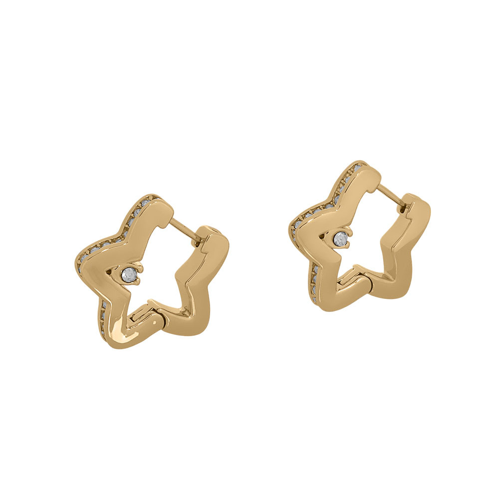 【COACH】星星標誌及水鑽針式耳環(金色) CY097 GLD