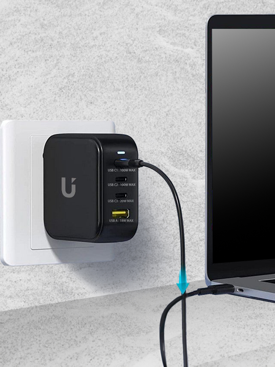 UKKO 100W GaN氮化鎵4孔(3C1A)急充器