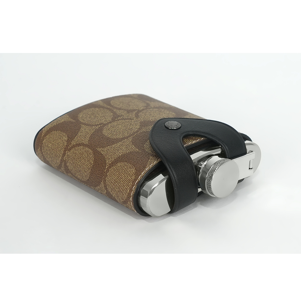 【COACH】塗層帆布及小牛皮酒瓶/攜帶瓶(卡其色) CE786 QBKHA