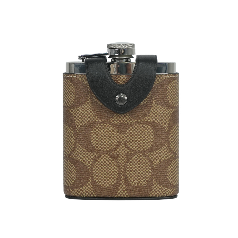 【COACH】塗層帆布及小牛皮酒瓶/攜帶瓶(卡其色) CE786 QBKHA