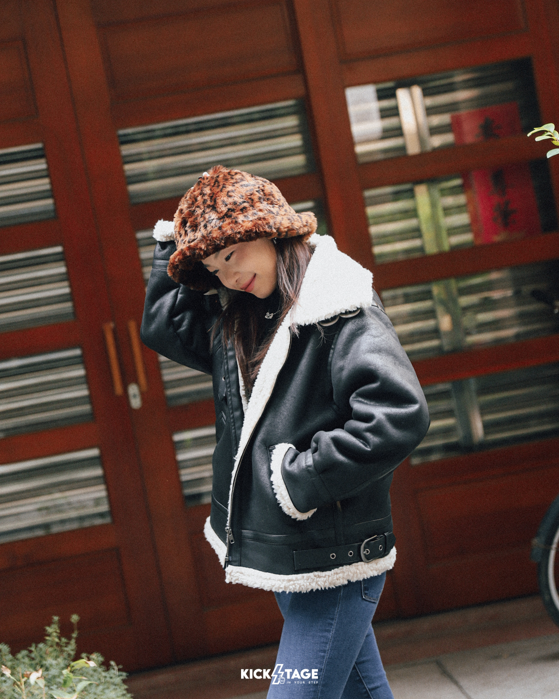 KANGOL FAUX FUR CASUAL 豹紋 厚實絨毛 毛毛 英國 袋鼠 鐘型帽【W21A4190HH】