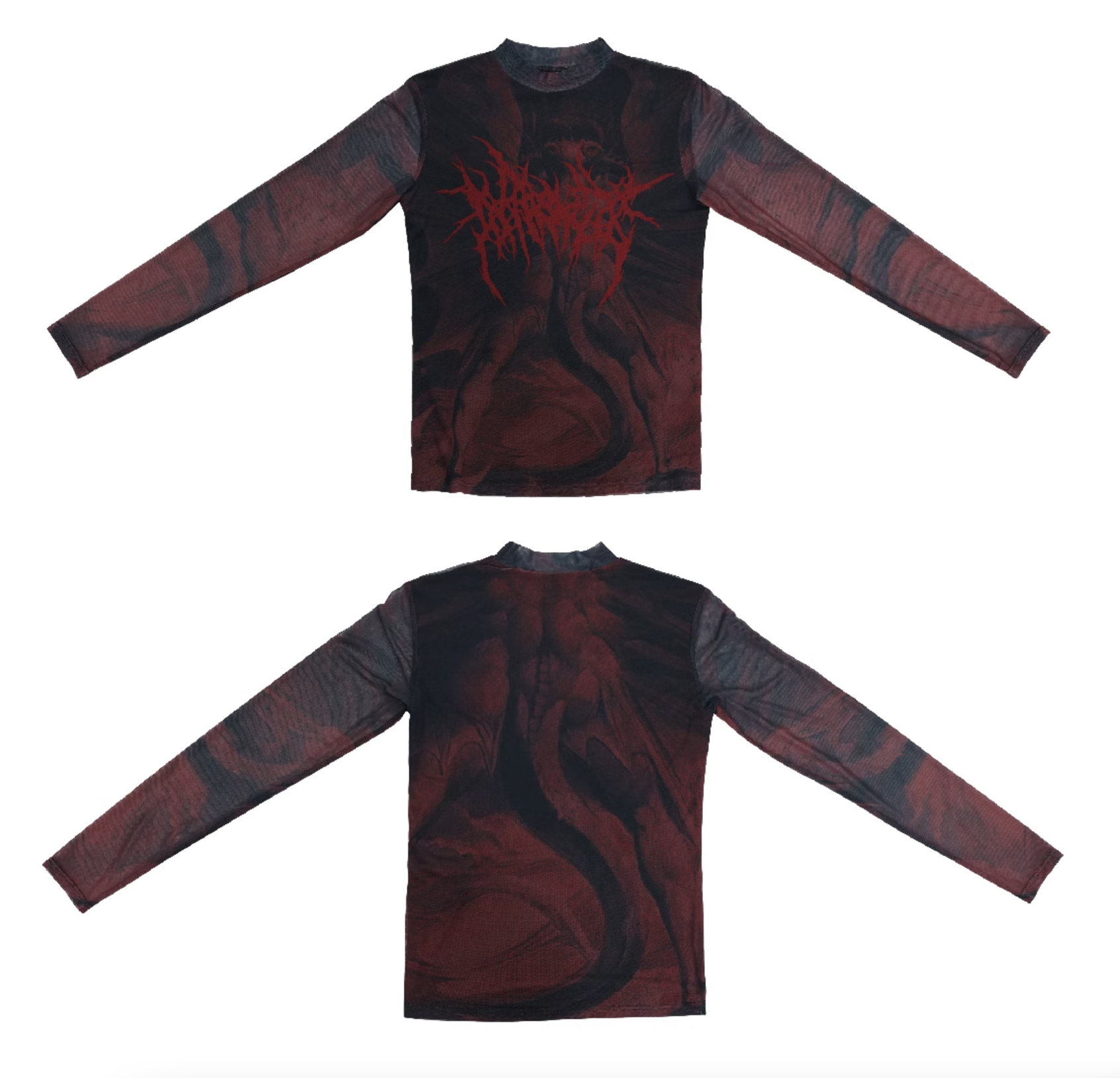 HK07 小眾金屬風格紅色緊身長袖 T-shirt