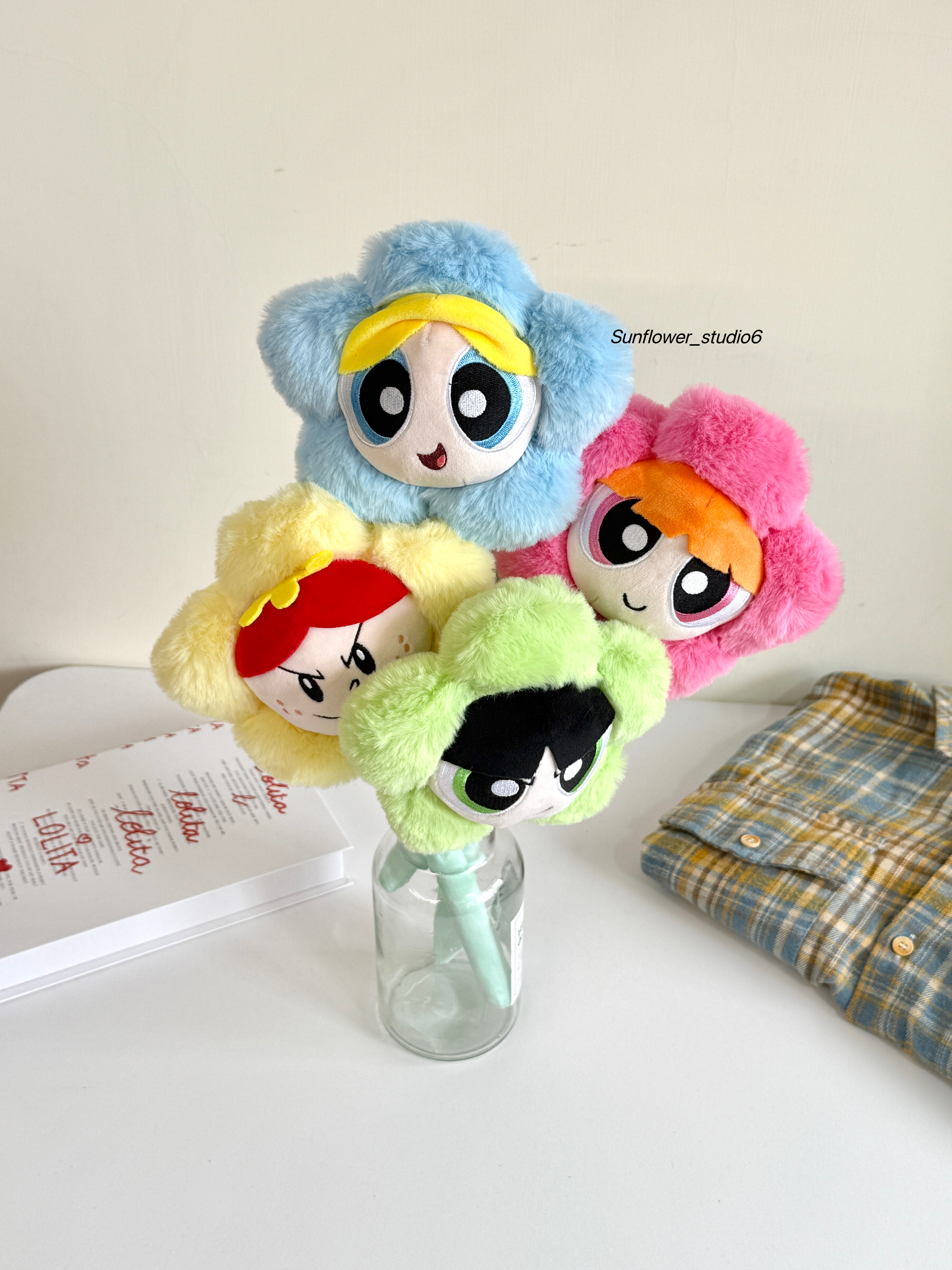 華納正版授權 飛天小女警 毛絨花朵系列 花朵毛絨公仔 花束 擺飾 花花 泡泡 毛毛 錢多多公主(任買兩件711免運)/預購