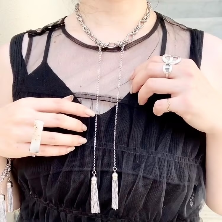 [LAUGHTER] double tassel necklace