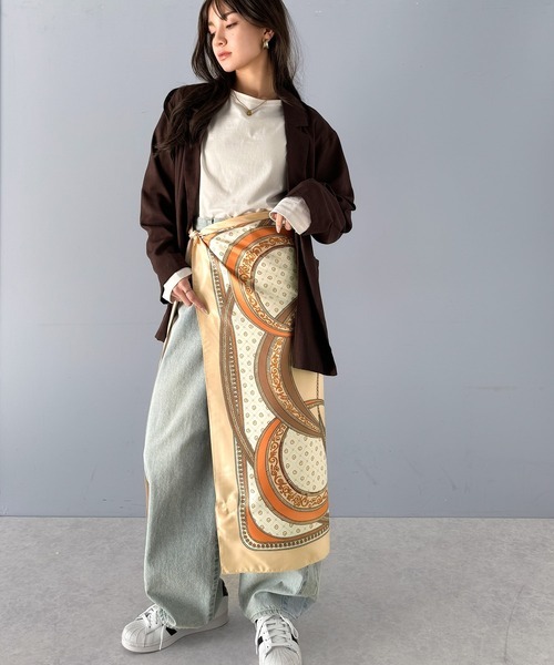 日本🇯🇵連線 Classical Elf 圖騰風絲巾 頭巾 絲巾 圍巾 圍脖 仿絲綢面 穿搭 5款(任買兩件711免運)/預購