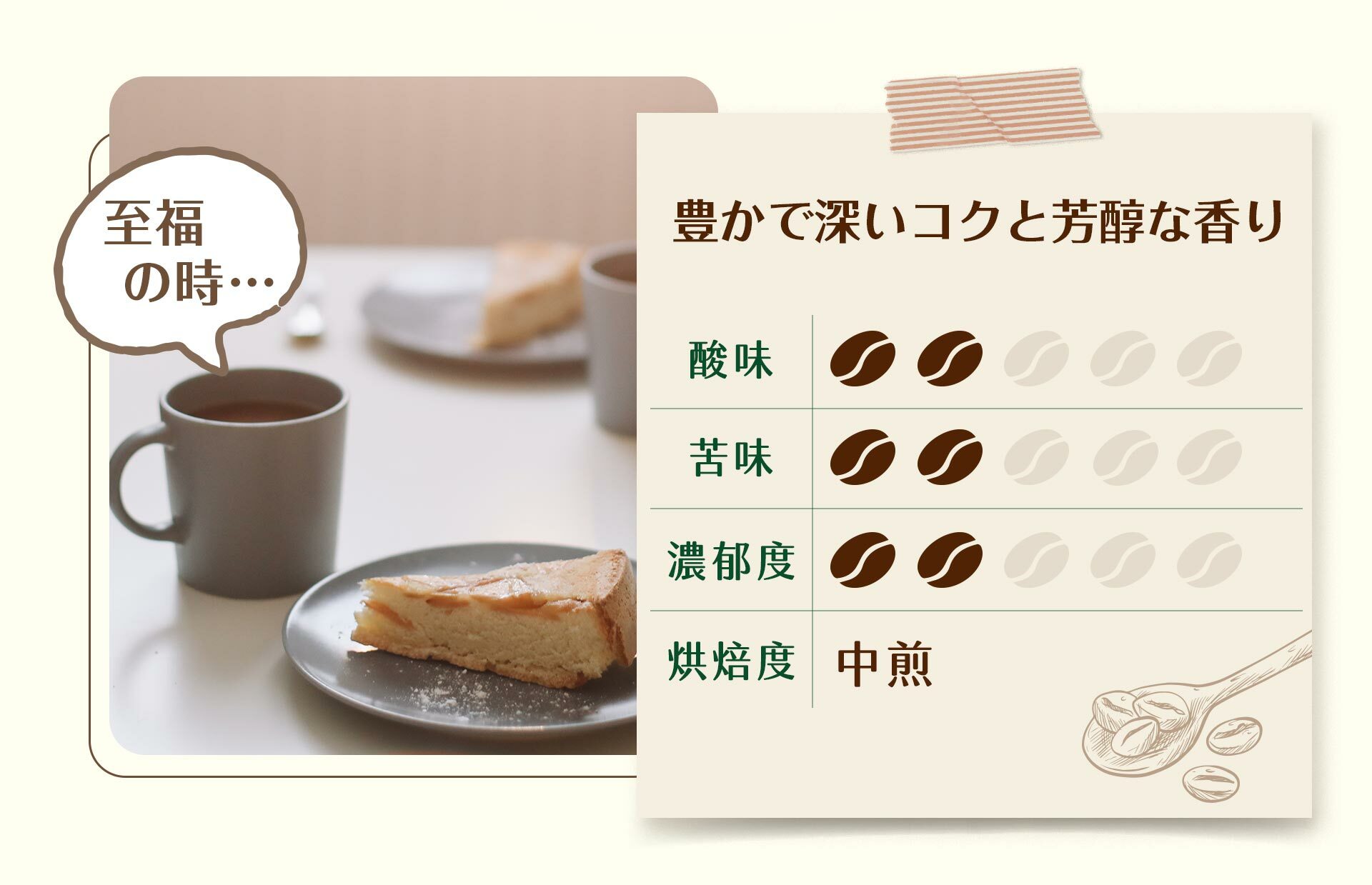 中烘焙咖啡口味量表