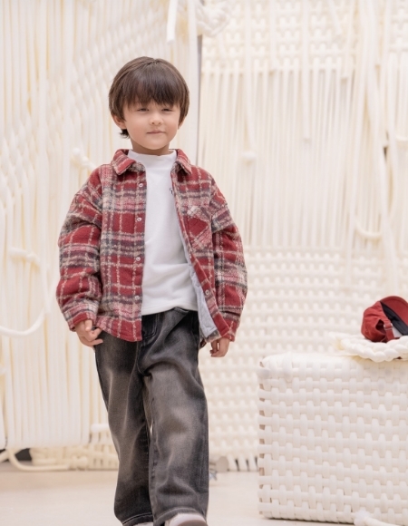 DODO Wardrobe - 紅色格仔絨面外套