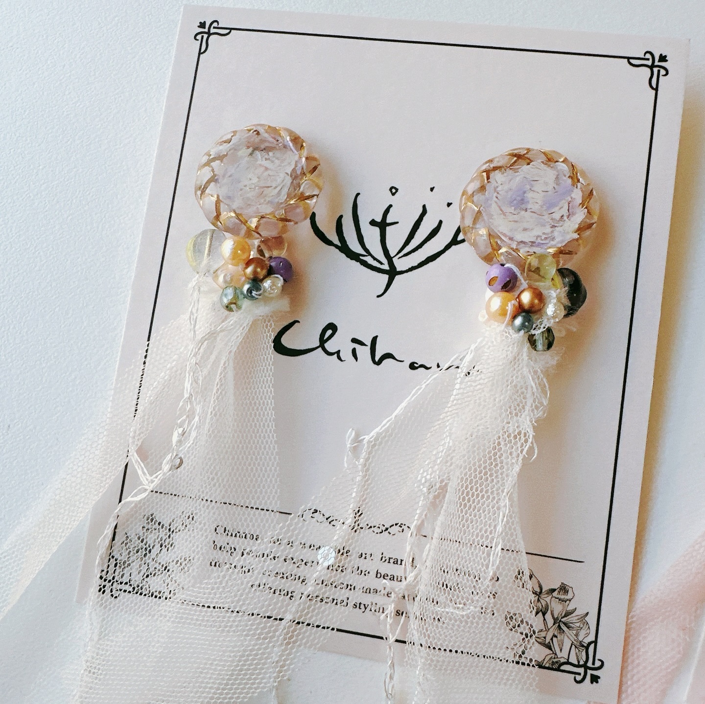 《色彩詩篇 》紫色繪 畫流蘇耳環