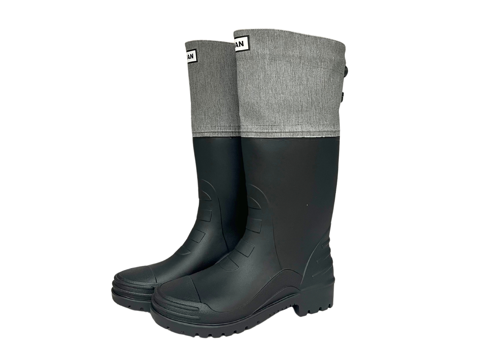 D3 系列 - 後束口設計 - 文青灰可摺式登山雨鞋 (附厚底乳膠鞋墊!)