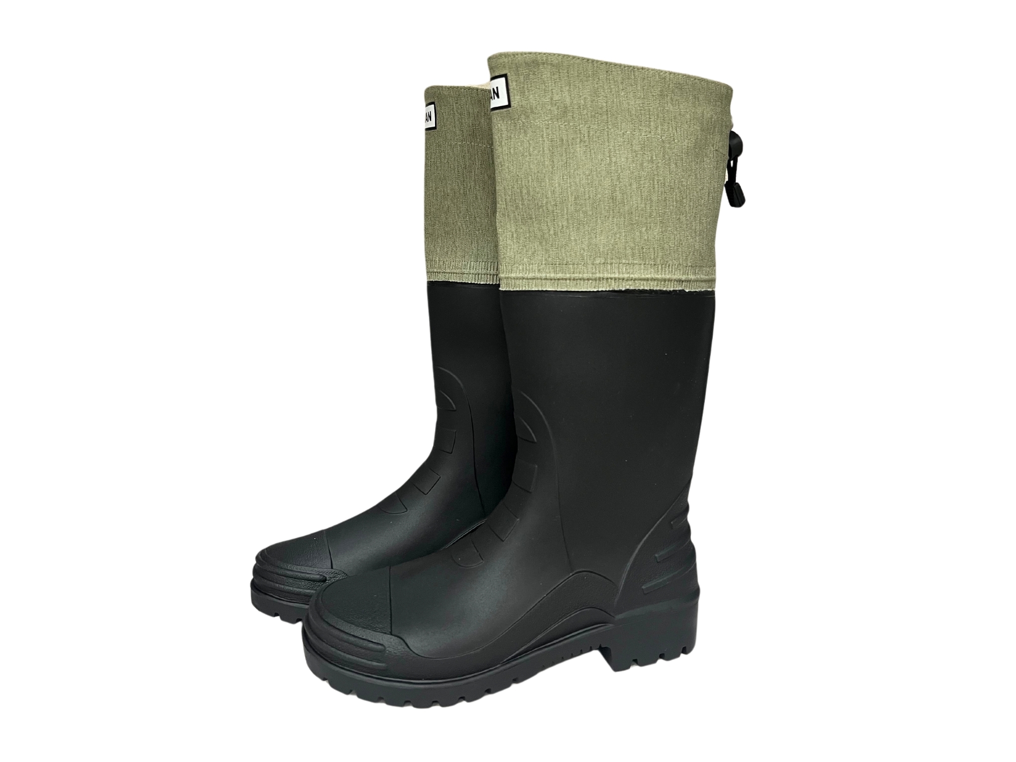 D3 系列 - 後束口設計 - 文青綠可摺式登山雨鞋 (附厚底乳膠鞋墊!)