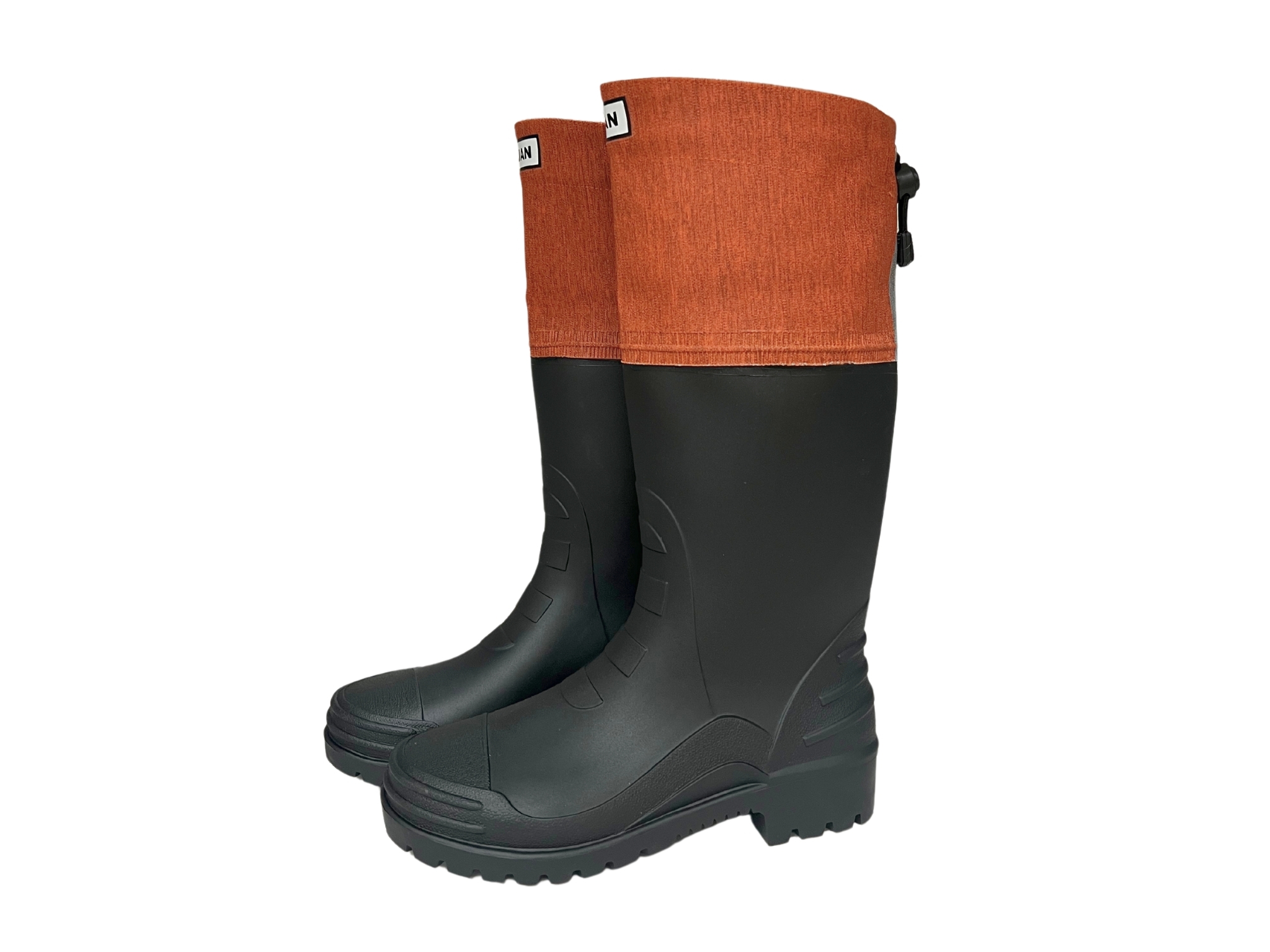 D3 系列 - 後束口設計 - 文青橘可摺式登山雨鞋 (附厚底乳膠鞋墊!)