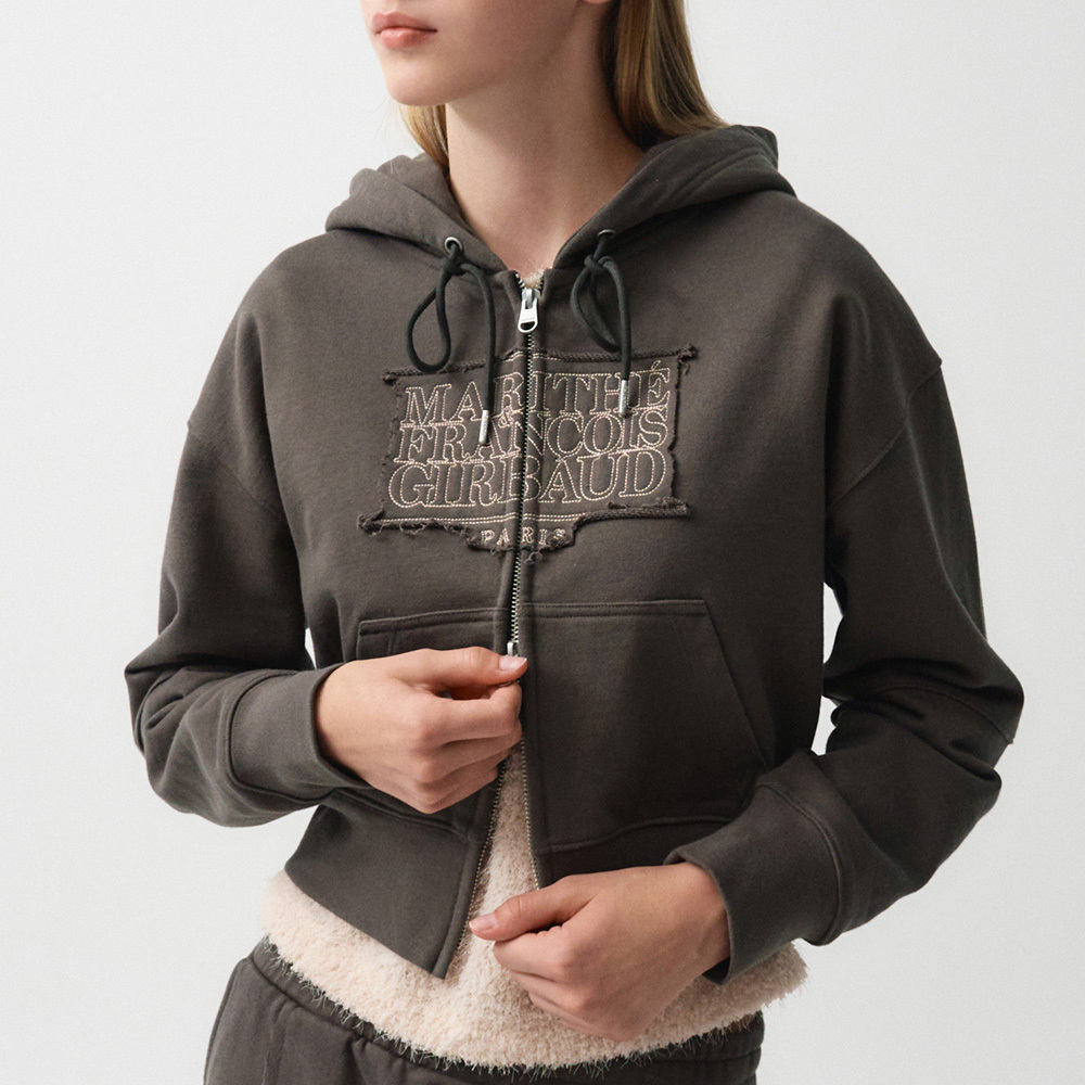 韓國代購> MARITHE FRANCOIS GIRBAUD W CLASSIC LOGO CROP HOO