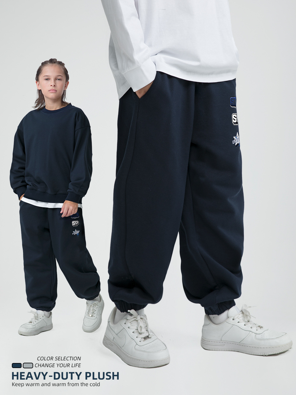 英文字母組合寬鬆休閒褲