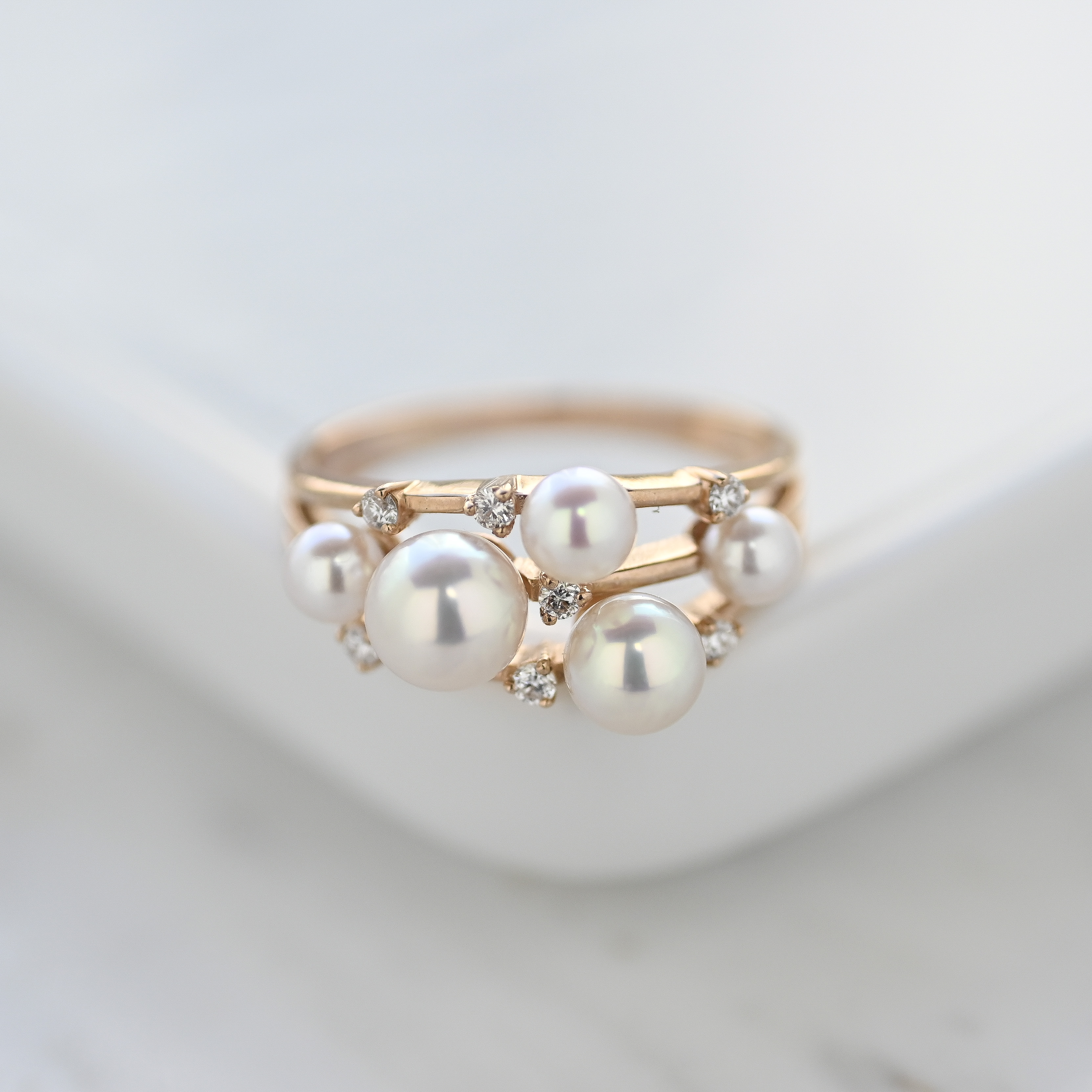 18K Cloe Akoya Pearl Diamond Ring