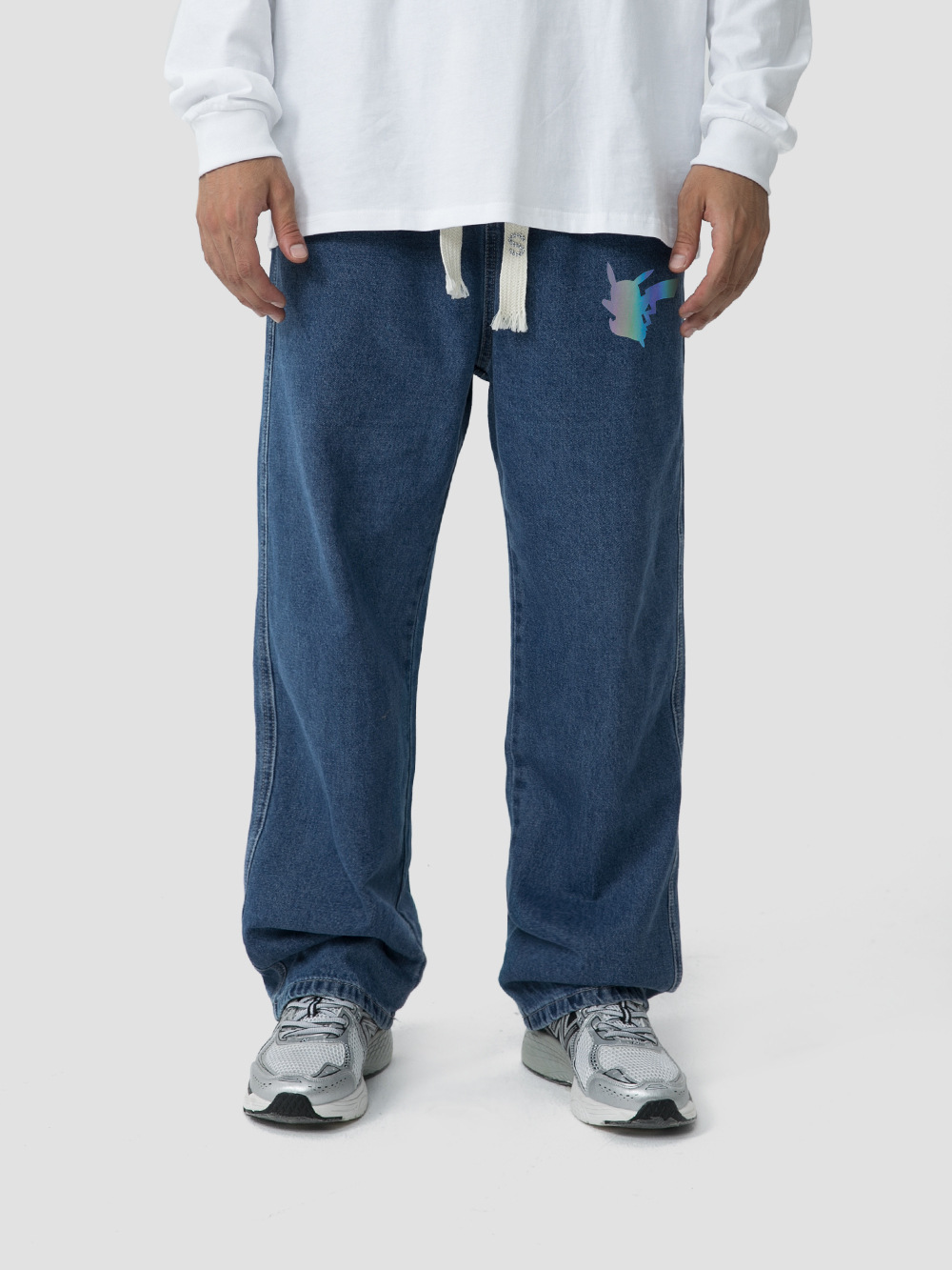 幻彩皮卡丘闊腿牛仔褲