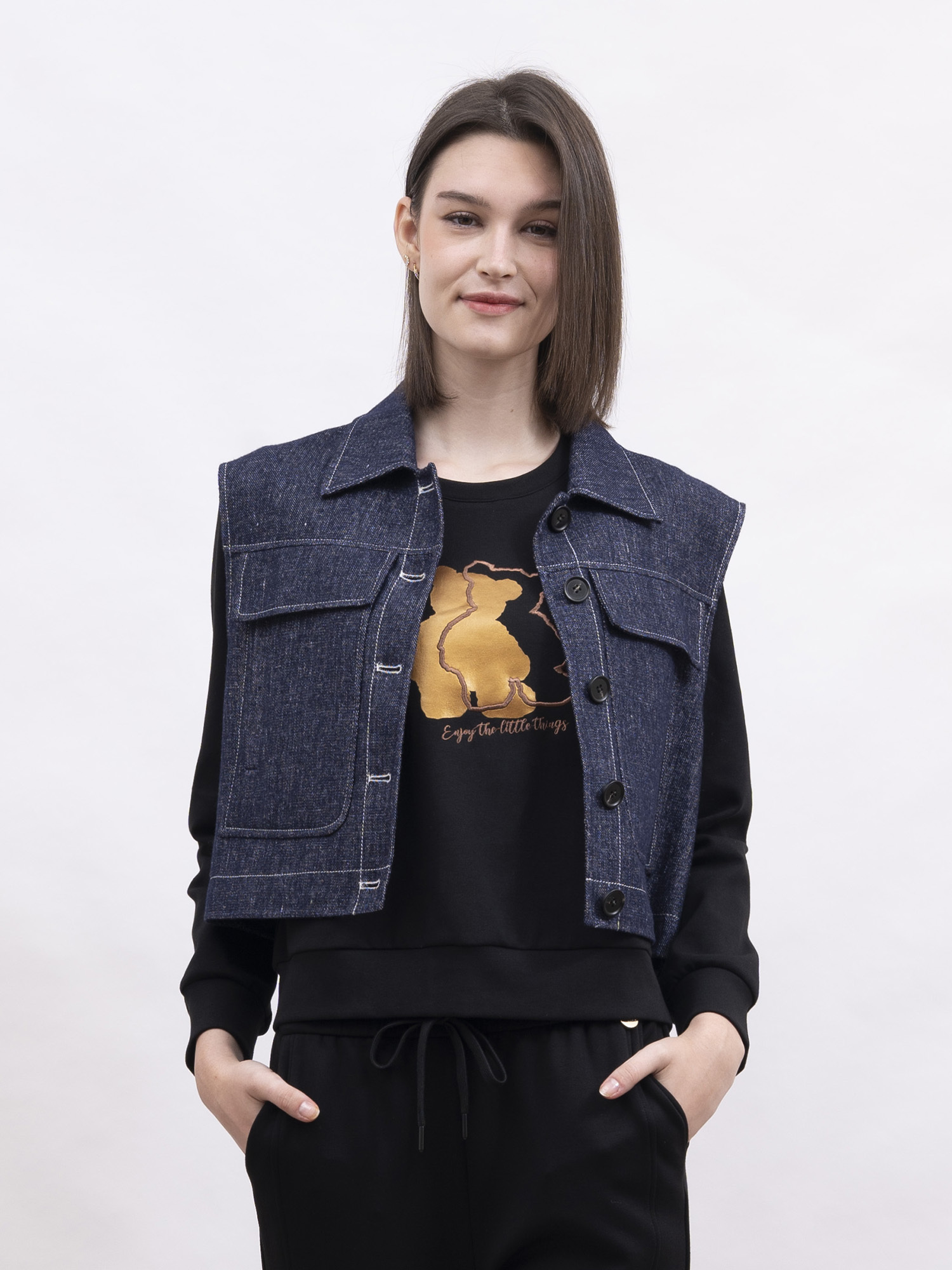 mi-tu 羊皮背心短外套