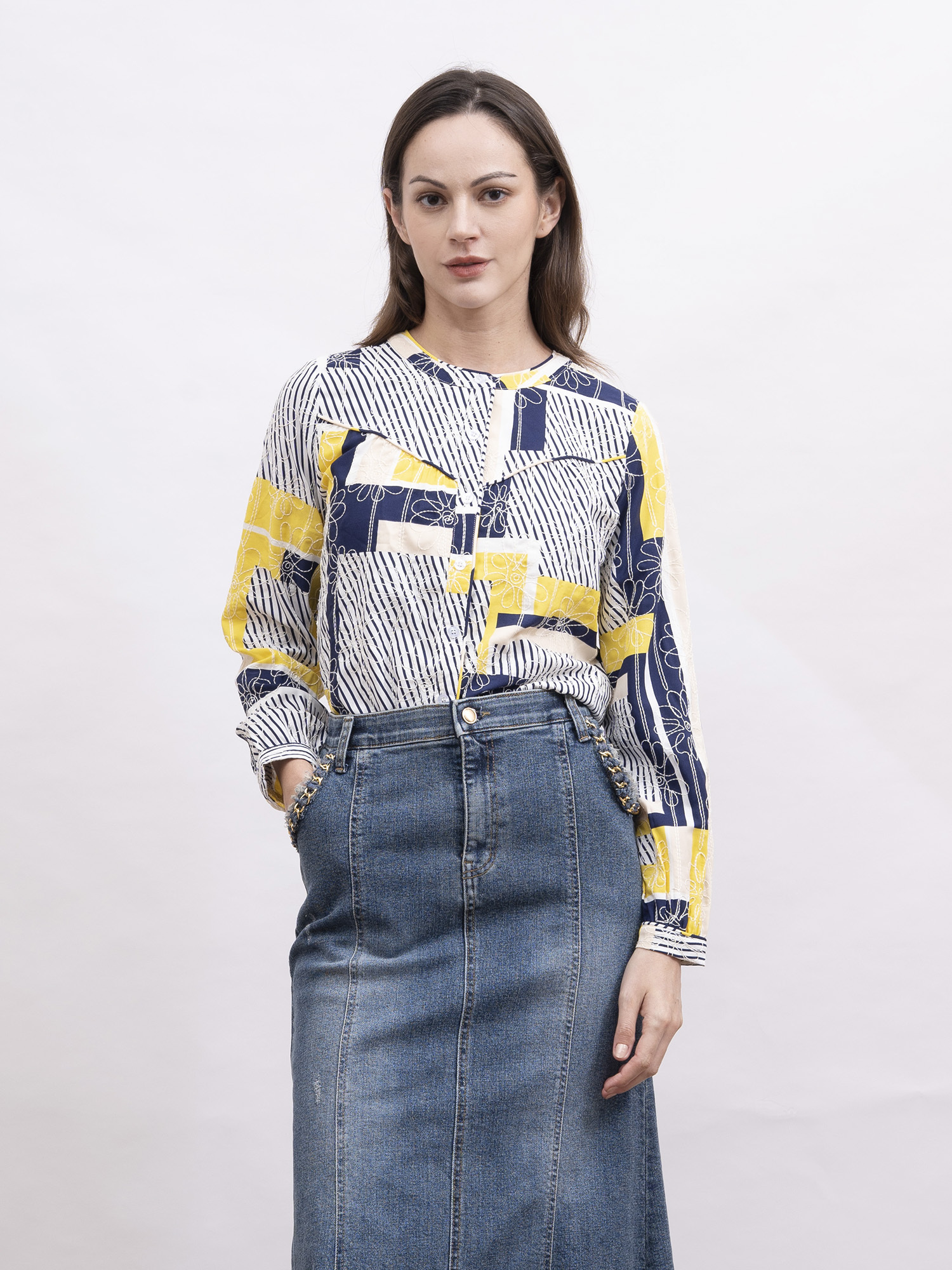 mi-tu 印花圓領恤衫