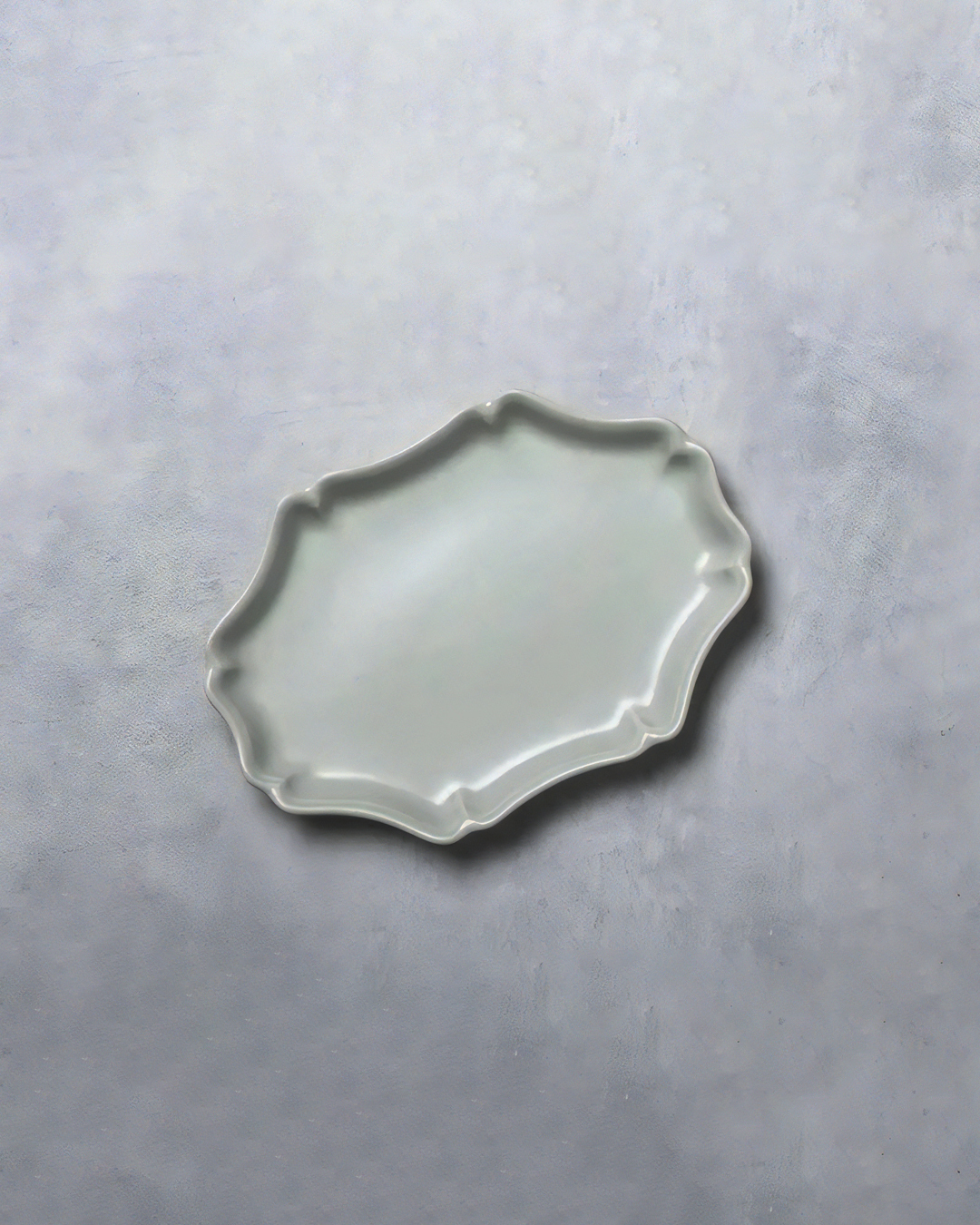 Oval Long Dish Light Gray｜Mino ware