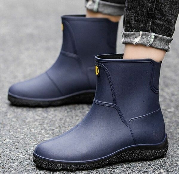 【特價品】防水防滑雨鞋-830男時尚：(深藍色   45碼)